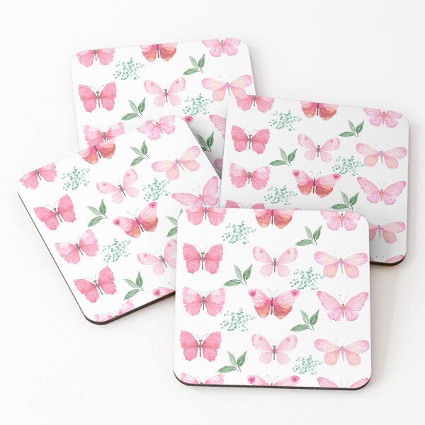 Artikelvorschau, Aquarell rosa Schmetterlinge entworfen und verkauft von nicolebg.