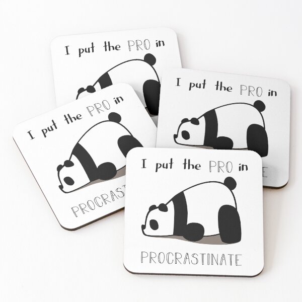 Item preview, I Put the Pro in Procrastinate Panda - Funny Lazy Panda design designed and sold by ArtbyPau.