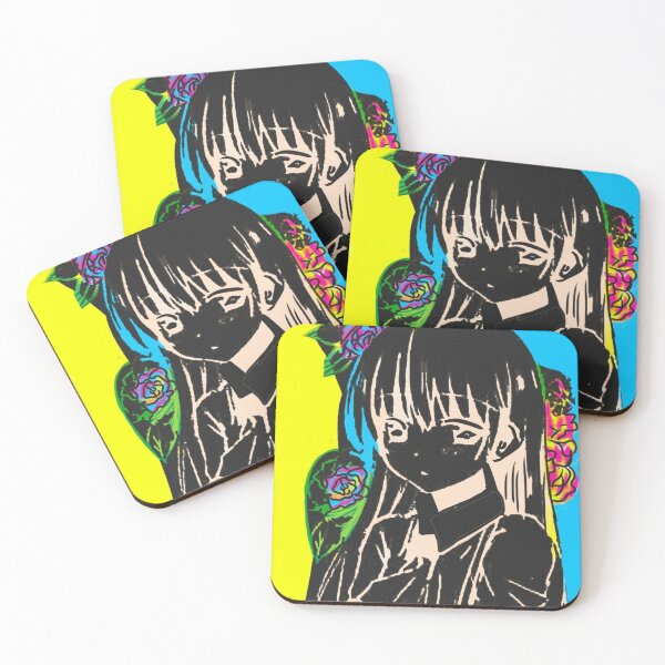 Item preview, Black portrait of girl with flowers designed and sold by Little Art Gallery.