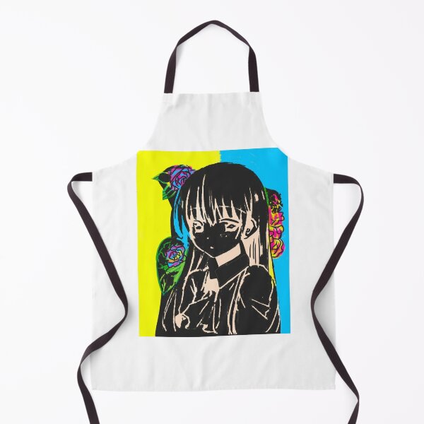Item preview, Black portrait of girl with flowers designed and sold by Little Art Gallery.
