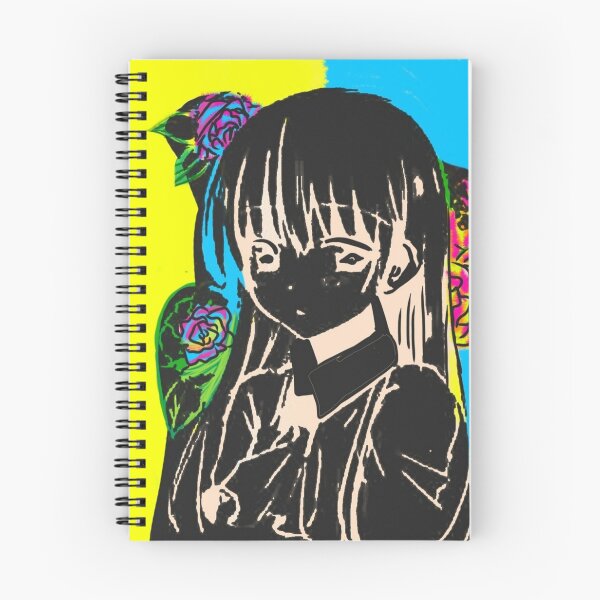 Item preview, Black portrait of girl with flowers designed and sold by Little Art Gallery.