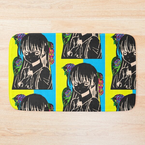 Item preview, Black portrait of girl with flowers designed and sold by Little Art Gallery.