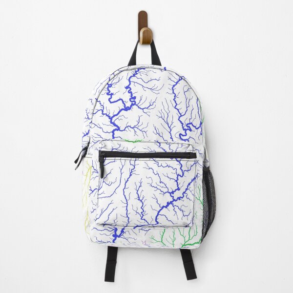 Item preview, Alabama River Basin Map in Rainbow Colours with White Background designed and sold by GrasshopperGeo.