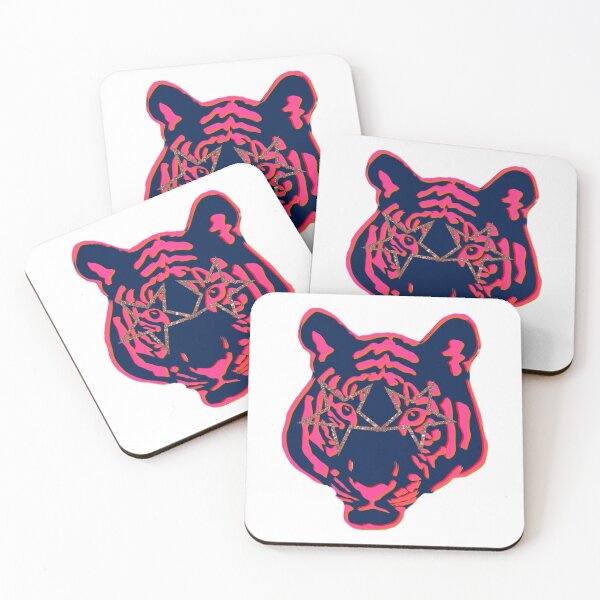 Item preview, Star Eye Tiger - navy and pink designed and sold by Julia Santos.