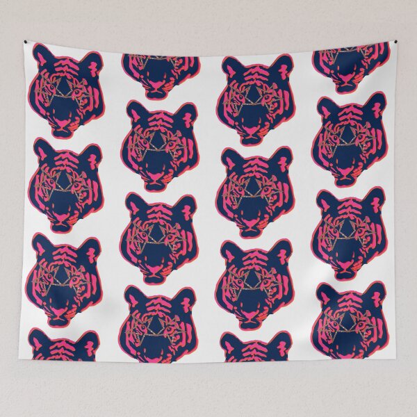 Item preview, Star Eye Tiger - navy and pink designed and sold by Julia Santos.