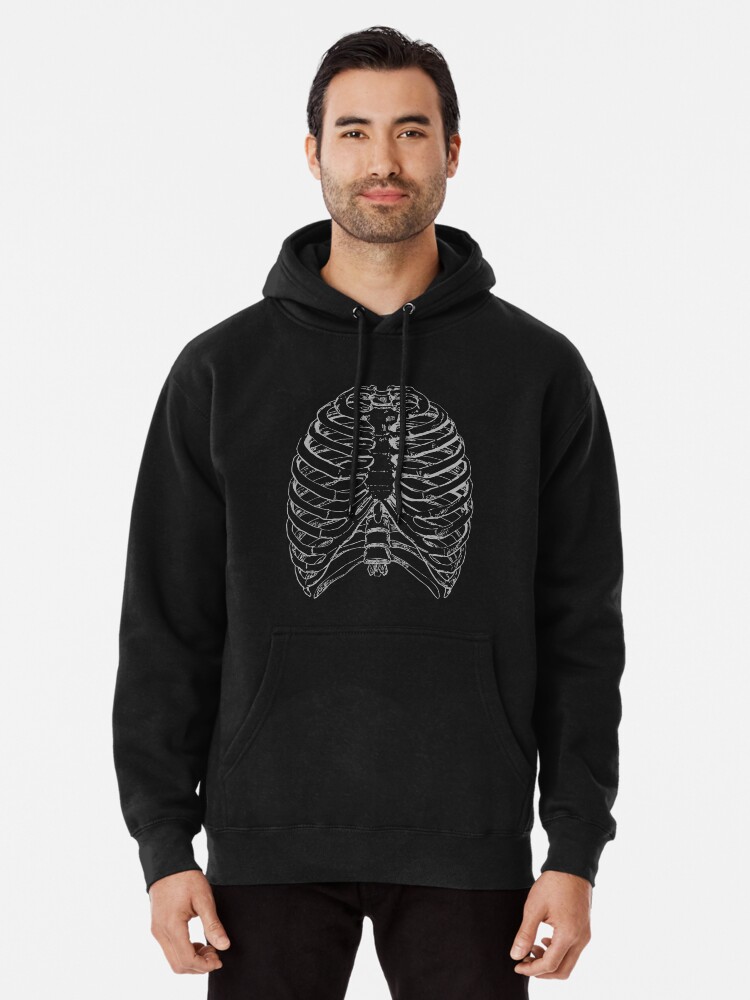 Silver Ribcage Skeleton Pullover Hoodie for Sale by ReggieGrain