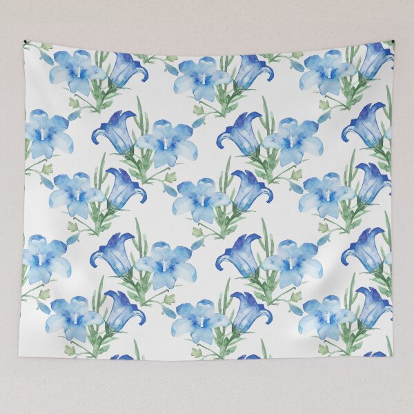 Item preview, Blue Bell Campanula flower watercolor  designed and sold by DesignForGifts.
