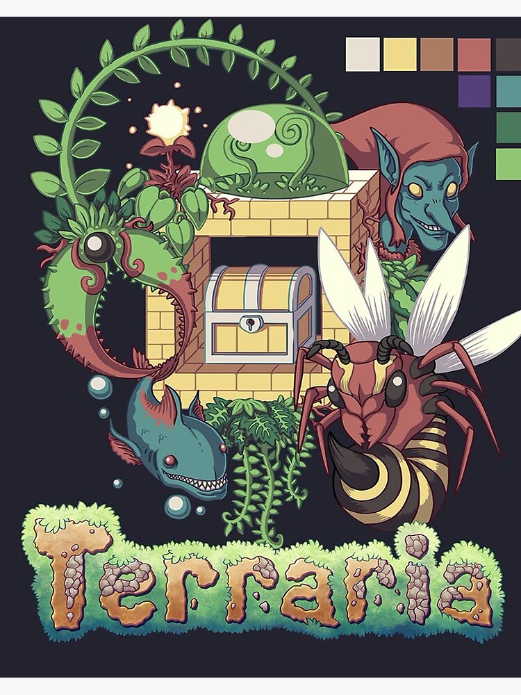 Terraria - Indie Game Art Board Print for Sale by Gnextdoor22