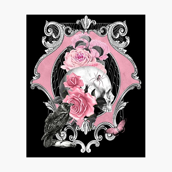 Item preview, Cráneo y rosas de miedo victoriano designed and sold by Treasurekey.