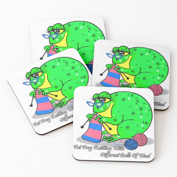 Item preview, Fat Frog Knitting With Different Balls Of Wool  designed and sold by Shirley cute art .
