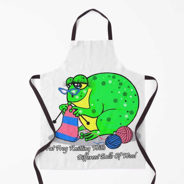 Item preview, Fat Frog Knitting With Different Balls Of Wool designed and sold by Shirley cute art .