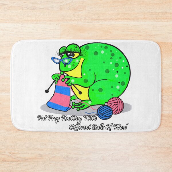 Item preview, Fat Frog Knitting With Different Balls Of Wool  designed and sold by Shirley cute art .
