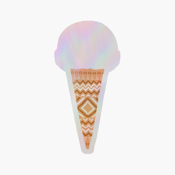Desert Dessert Ice Cream Cone Holographic Sticker