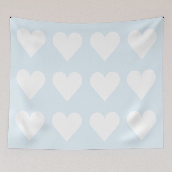 Item preview, Large WHITE & PALE BLUE LOVE HEARTS designed and sold by RachelMacht.