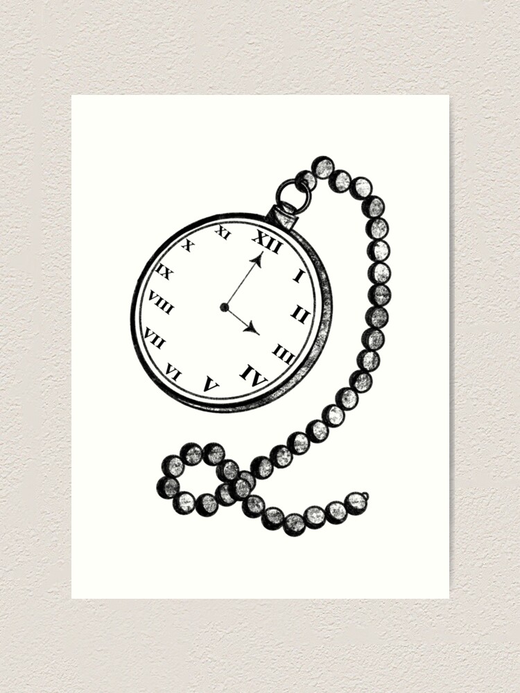 Pocket watch and chain Art Print for Sale by Talin282 Redbubble