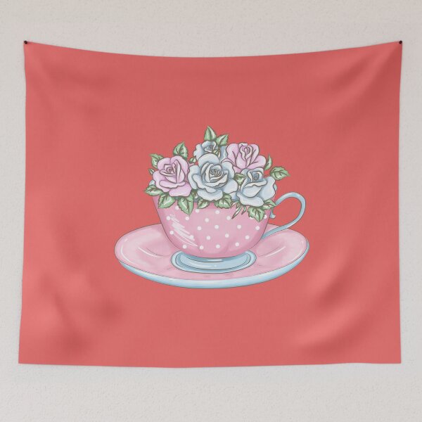 Item preview, Pink Watercolor Tea Pot With Flowers- Tea Party designed and sold by NewTrendings.