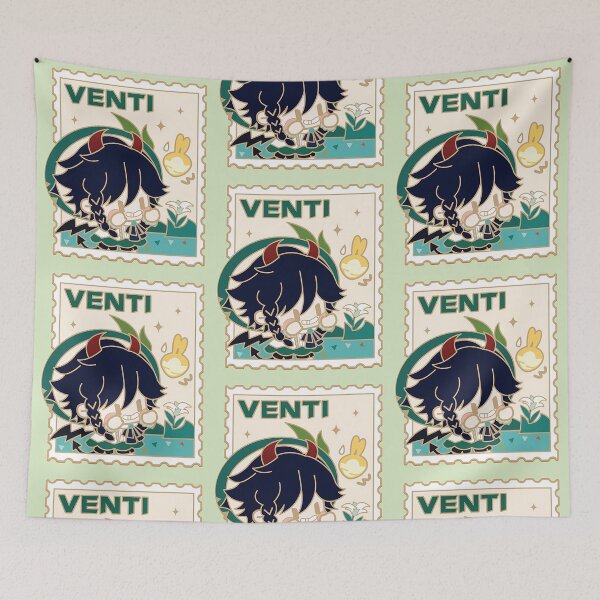 Item preview, Genshin Impact Venti Chibi Stamp designed and sold by thePeachPit.