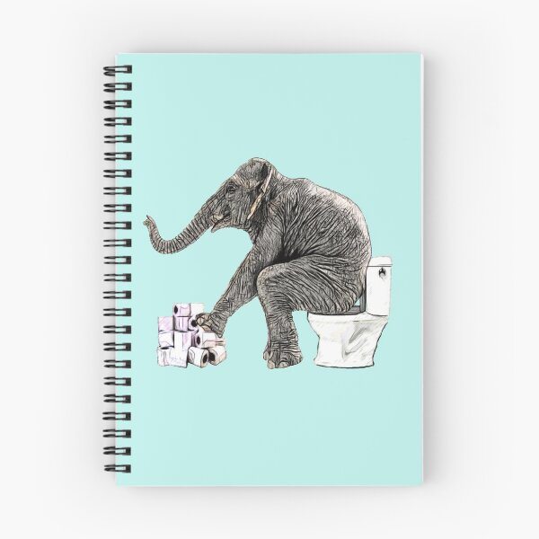 Item preview, Elephant at the toilet, funny,  designed and sold by Collagedream.