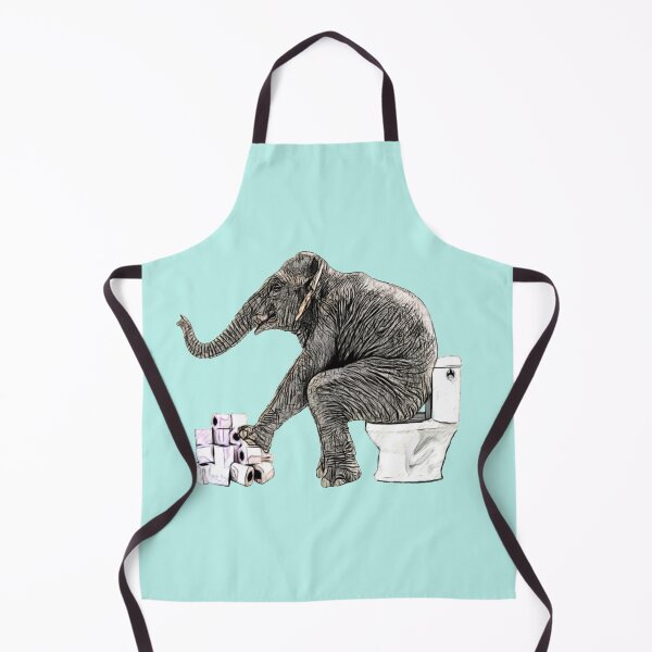 Item preview, Elephant at the toilet, funny,  designed and sold by Collagedream.