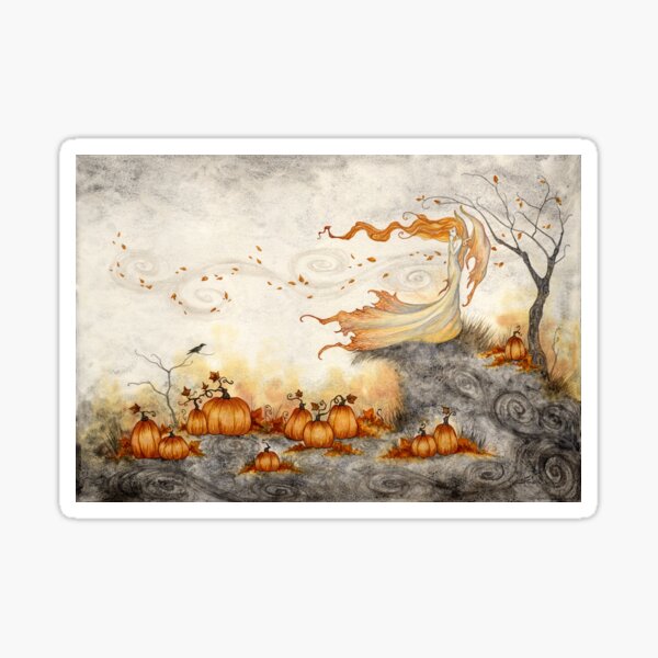 Whispers in the Pumpkin Patch Sticker