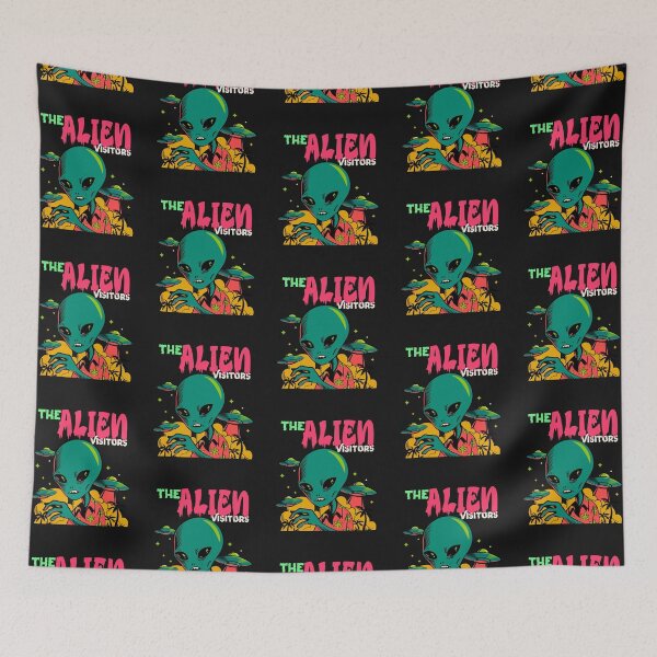 Item preview, The Alien Visitors fun flying saucers UFO designed and sold by MerchByCraig.