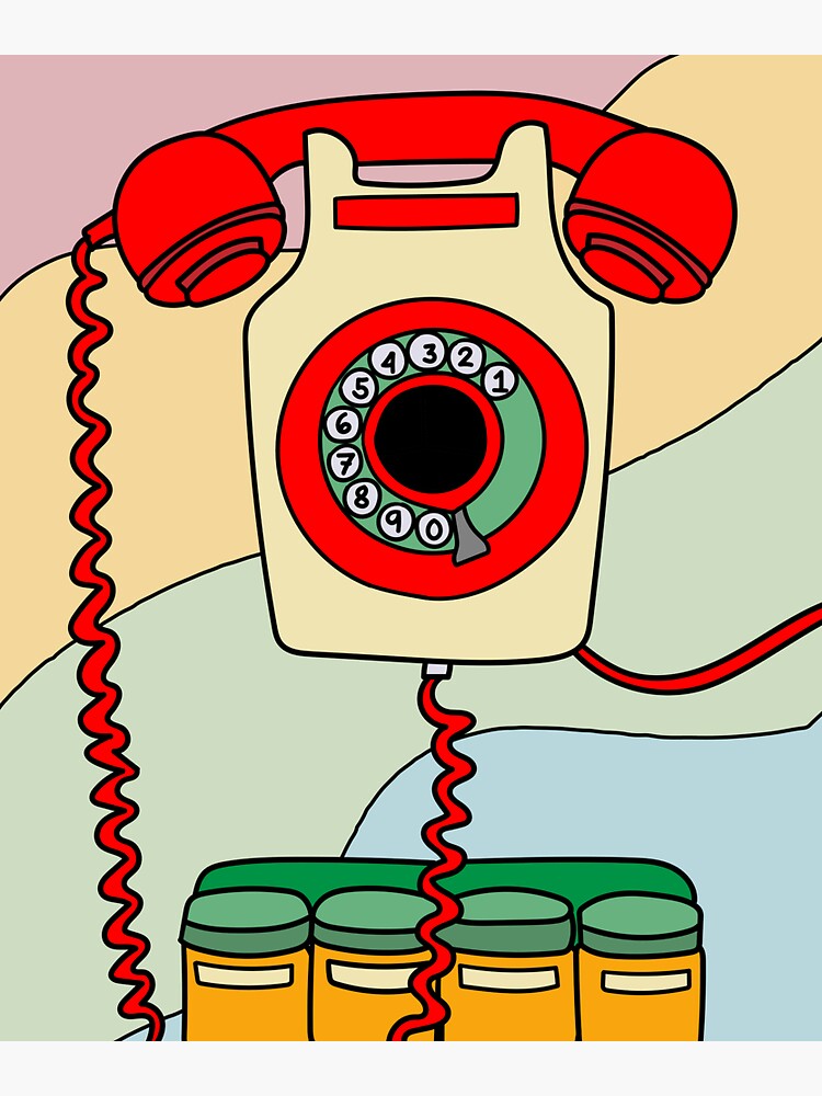 "Old Antique Retro Phones" Sticker for Sale by flofin Redbubble