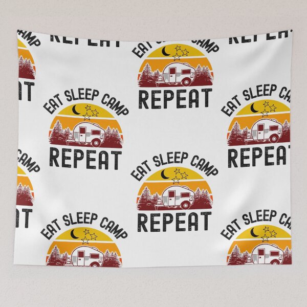 Item preview, Eat Sleep Camp Repeat designed and sold by SportyDogShop.