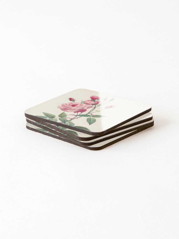 Thumbnail 4 of 5, Coasters (Set of 4), Amazing Red Roses designed and sold by Studio66Designs.