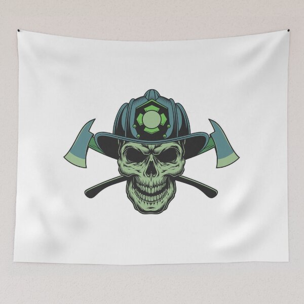 Item preview, Skull Firefighter - Blue designed and sold by artorno.