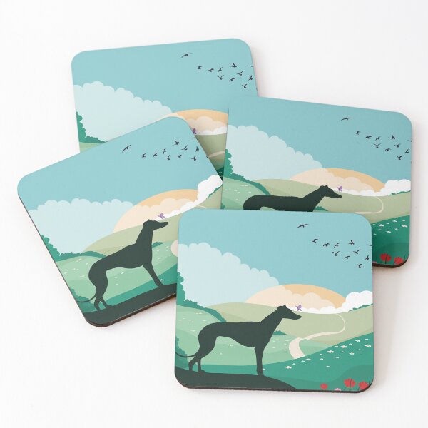 Item preview, Greyhound Dog Landscape Artwork designed and sold by RedHeadArtPrints.