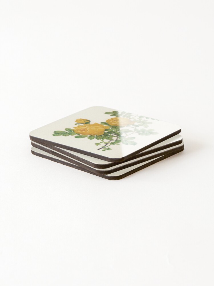 Thumbnail 4 of 5, Coasters (Set of 4), Stunning Yellow Roses designed and sold by Studio66Designs.