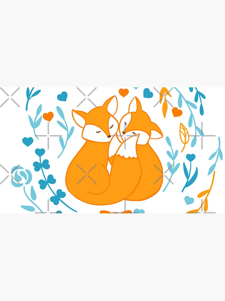 Foxes in love - Blue by Elenanaylor