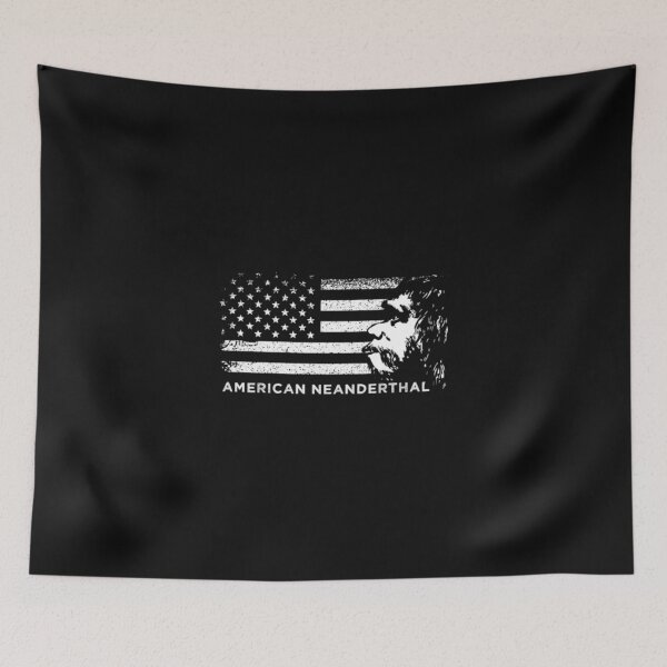 Item preview, American flag Neanderthals  designed and sold by TheUmbrrella.