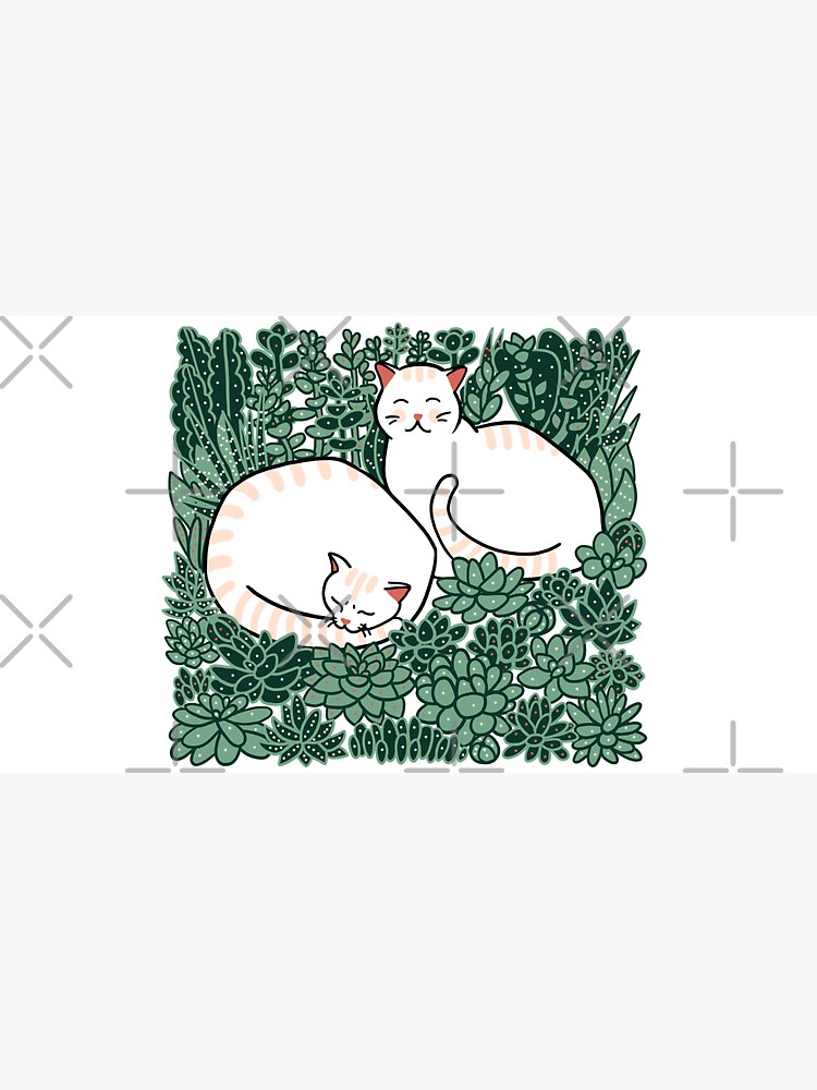 Cats in a succulent garden by Elenanaylor