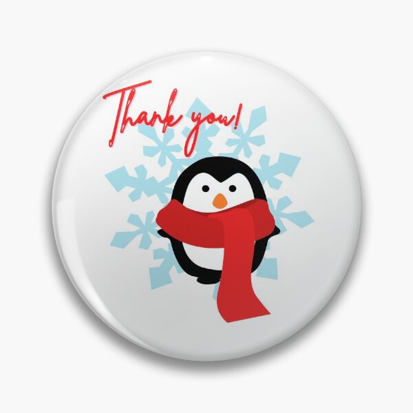 Item preview, Cute thank you design with pinguin with scarf designed and sold by Cuteyness.