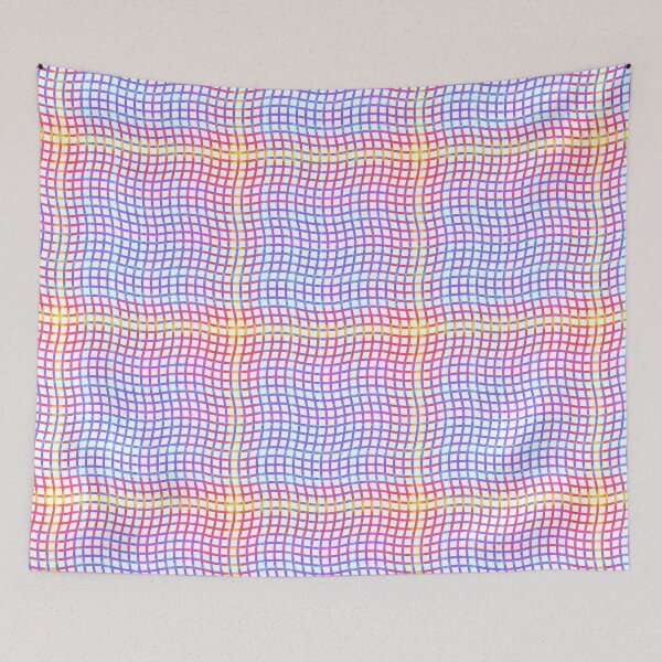 Item preview, Wavy Plaid Rainbow on White Repeat 5748 designed and sold by Art in My Loft.