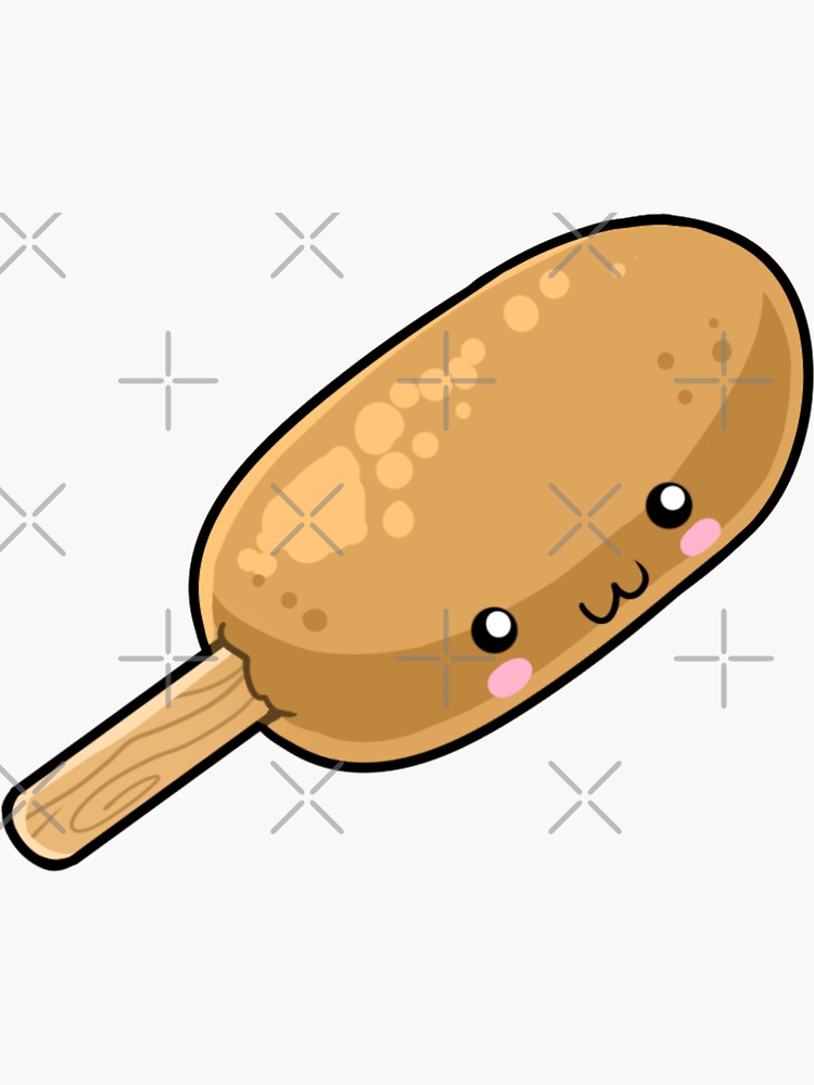 "Kawaii Corn dog Junk food Japanese style" Sticker for Sale by