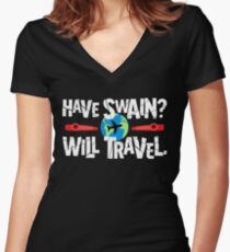 Have Swain? Will Travel Women's Fitted V-Neck T-Shirt