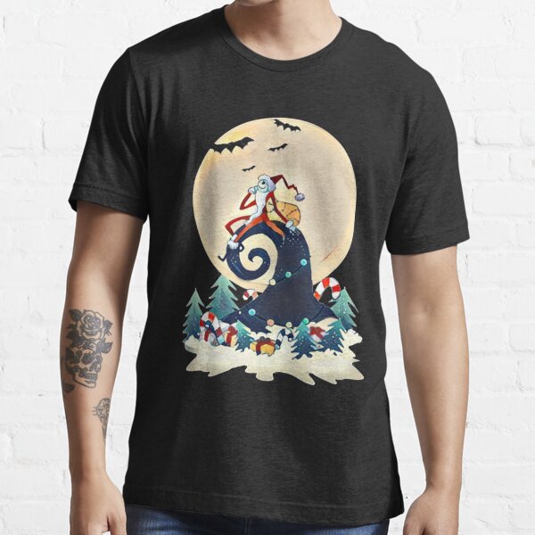 Santa Jack Ghost Moonlight Horror Halloween antes de Navidad Camiseta esencial