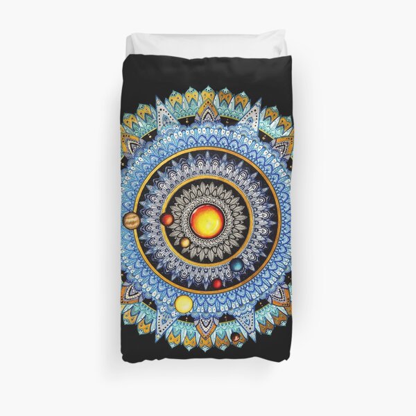 Solar System Mandala Duvet Cover