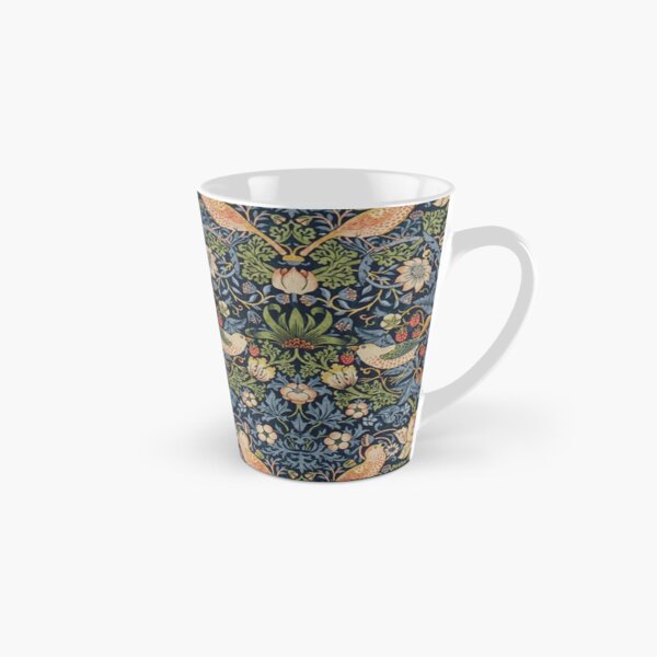 William Morris Strawberry Thief Tudor Indigo Blue Floral Botanical Tall Mug