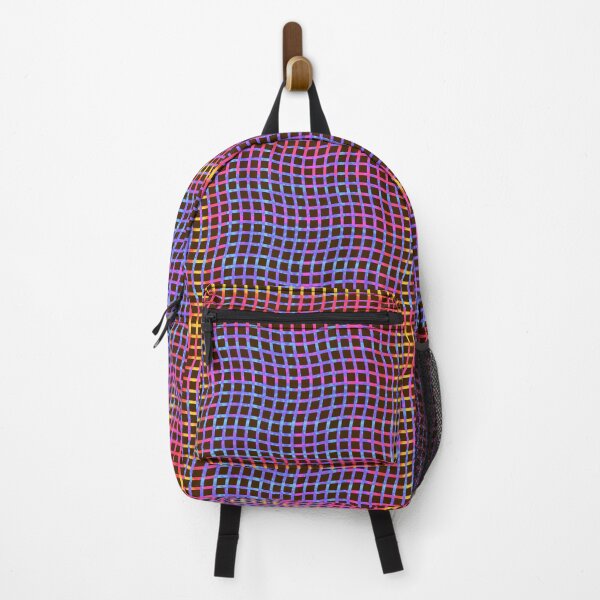 Item preview, Wavy Plaid Rainbow on Dark Brown Repeat 5748 designed and sold by Art in My Loft.