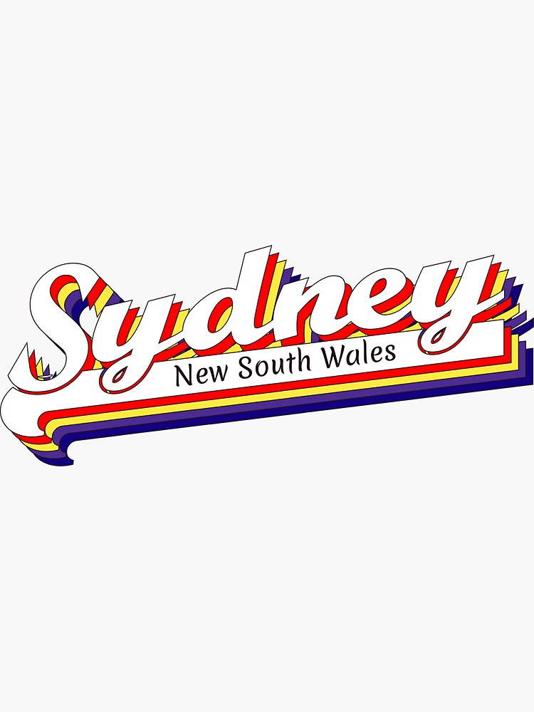 Thumbnail 3 of 3, Sticker, Sydney NSW retro designed and sold by Born2tee.