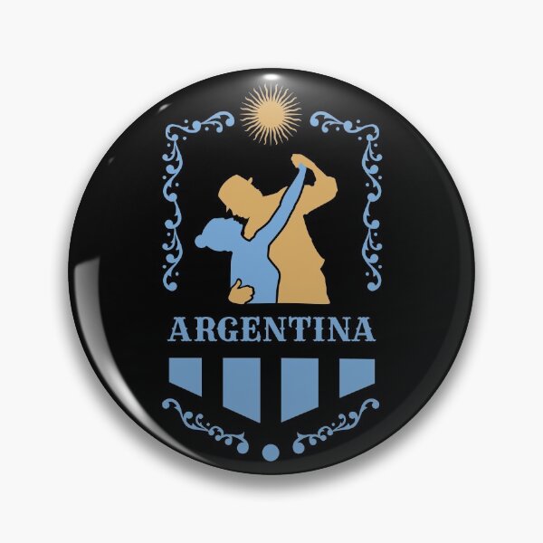Aperçu de l'œuvre Tango Dancers Drapeau Argentine Sun Crest créée et vendue par infinitetango.