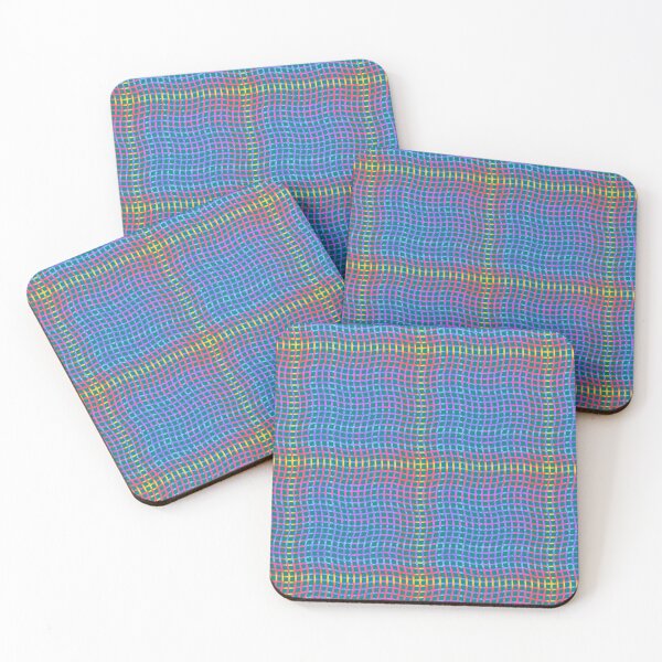 Item preview, Wavy Plaid Rainbow on Dark Teal Repeat 5748 designed and sold by Art in My Loft.