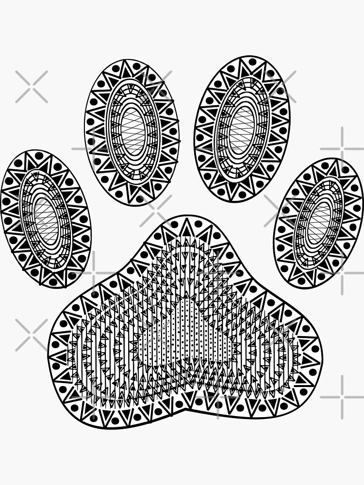 Abstract Ink Dog Paw Print Sticker for Sale by Almdrs