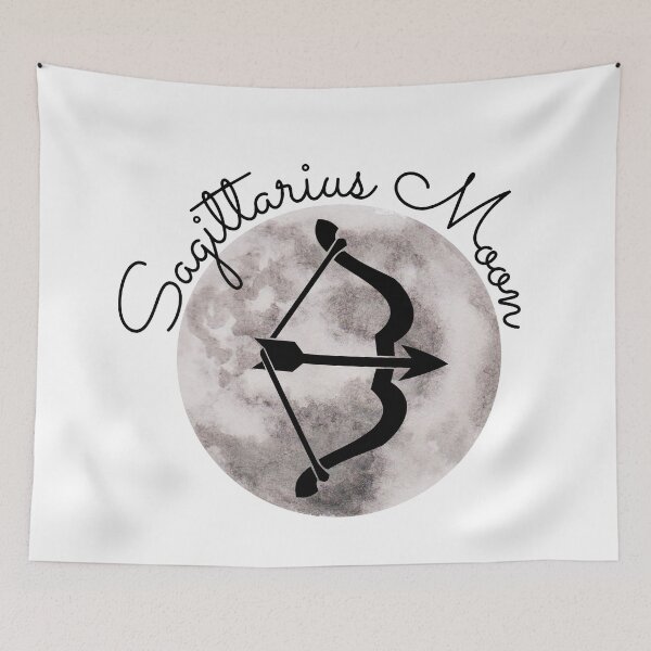 Item preview, Sagittarius Moon with Grey Moon Arrow Sign designed and sold by SMillustrations.