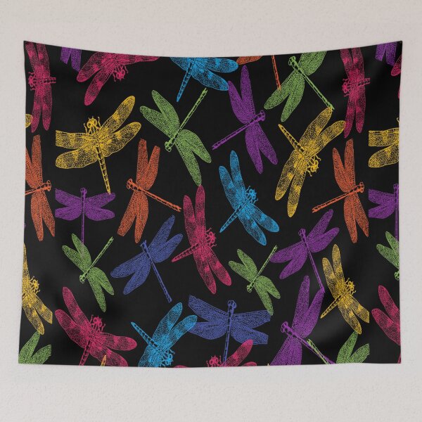 Item preview, COLORFUL DRAGONFLIES ABSTRACT FLYING PATTERN designed and sold by samArtline.