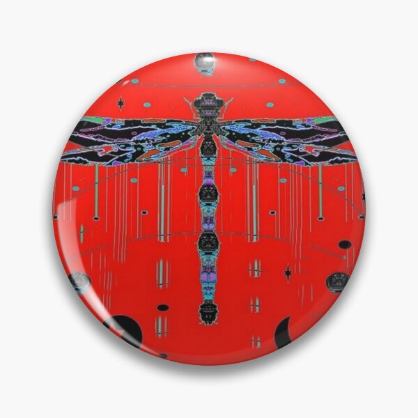Item preview, Mystic Warlock  Red Dragonfly Ebony Black Chinese Patterns designed and sold by sharlesart.