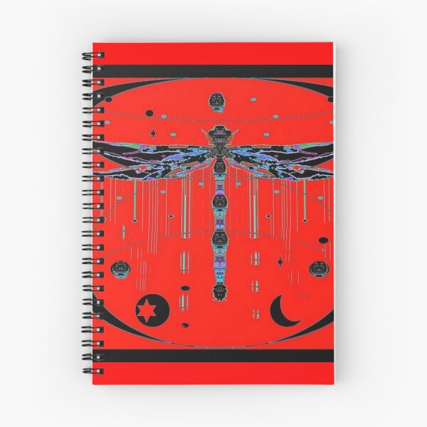 Item preview, Mystic Warlock  Red Dragonfly Ebony Black Chinese Patterns designed and sold by sharlesart.